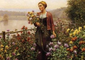Femme dans un jardin