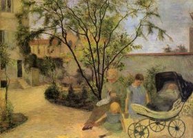 La famille du peintre au jardin, rue Carcel