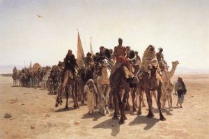 Pèlerins allant à la Mecque