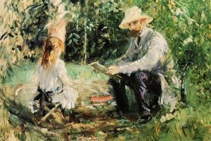 Eugène Manet et sa fille au jardin