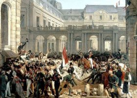 Louis Philippe, duc d'Orléans, quitte le Palais Royal pour se rendre à l'hôtel de ville de Paris