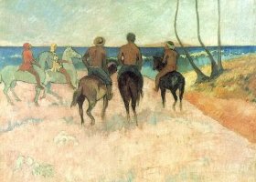 Cavaliers sur la plage