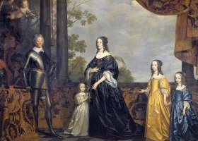 Frédéric Henri, Prince d'Orange, avec son épouse Amalia van Solms et leurs trois filles cadettes
