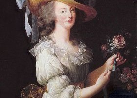 portrait de Marie Antoinette à la rose