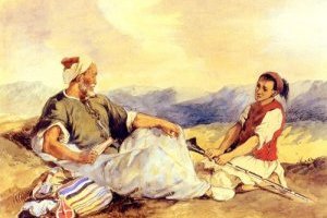Deux marocains assis dans la campagne 