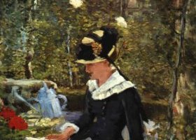 Jeune fille dans un jardin 