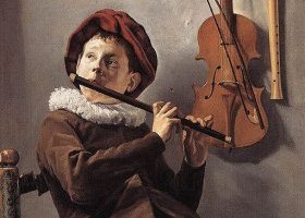 Jeune jouant à la flûte