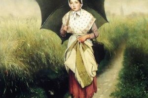 Jeune fille sous la pluie