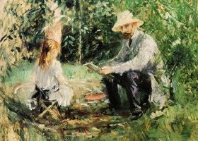 Eugène Manet et sa fille au jardin