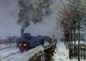 Train dans la neige
