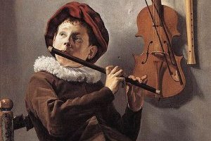 Jeune jouant à la flûte