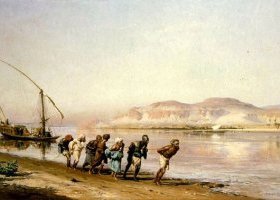 Scène de halage sur le Nil