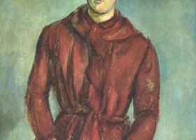 Portrait de Madame Cézanne dans une robe rouge 