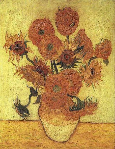 Vase avec quinze tournesols 