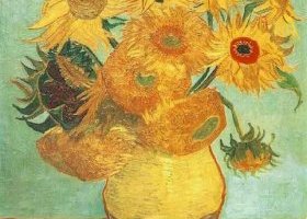 Vase avec douze tournesols