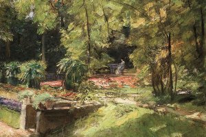 La terrasse de fleurs dans le jardin de Wannsee depuis le sud-ouest