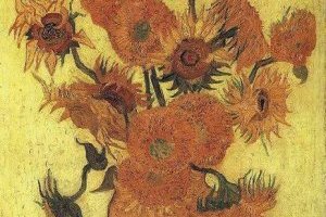 Vase avec quinze tournesols 