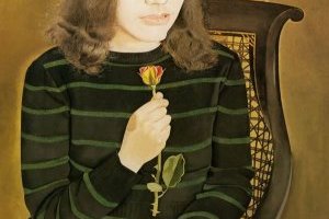 Une jeune fille avec deux fleure 