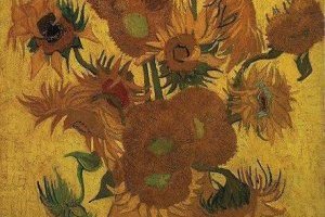 Vase avec quinze tournesols 