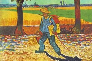 Peintre sur le chemin du travail