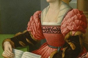 Portrait d'une dame avec un livre de musique