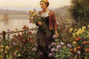 Femme dans un jardin