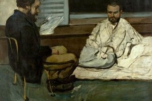 Paul Alexis lisant un manuscrit à Emile Zola