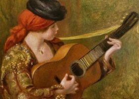 Fille avec une guitare